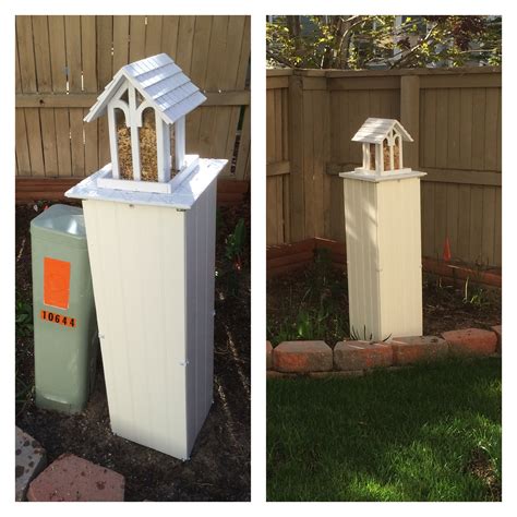 how to cover electrical box in yard|diy utility box covers.